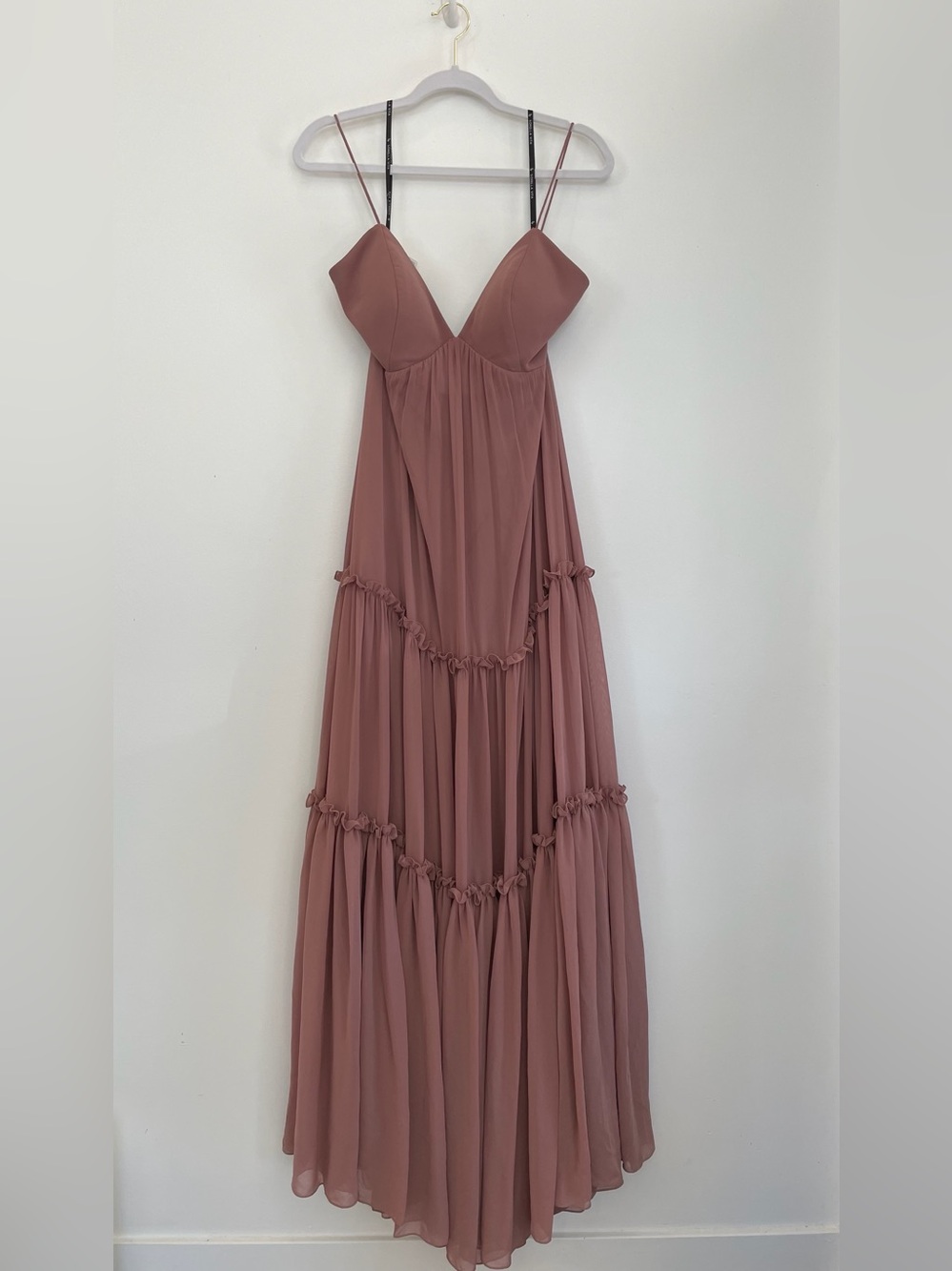 Sorella Vita Spaghetti Strap Tiered Maxi Dress in Dusty Rose